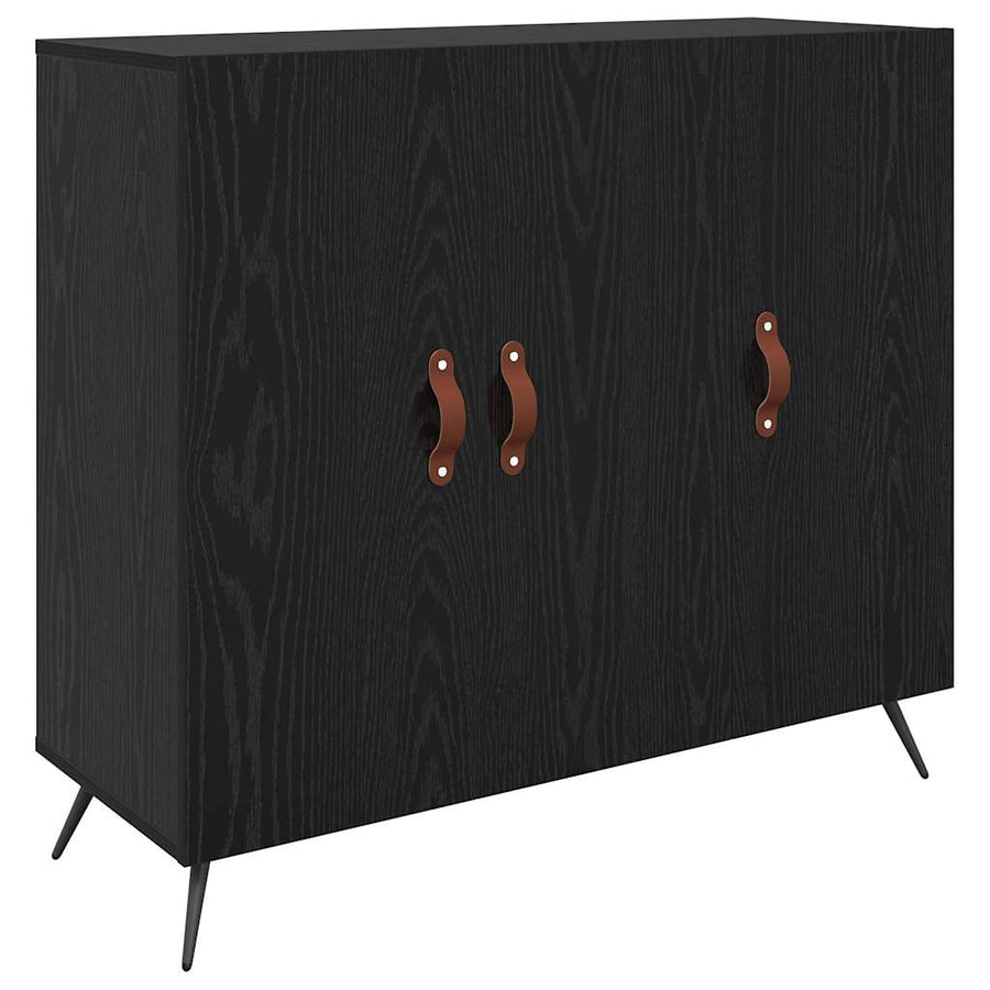 Dressoir Zwart 90 x 34 x 80 cm Bewerkt hout