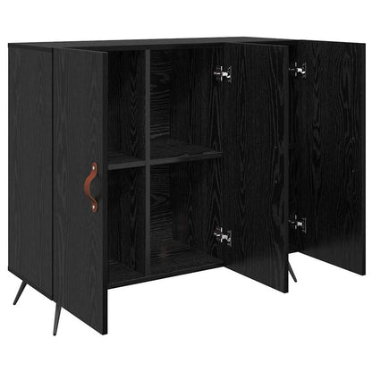 Dressoir Zwart 90 x 34 x 80 cm Bewerkt hout