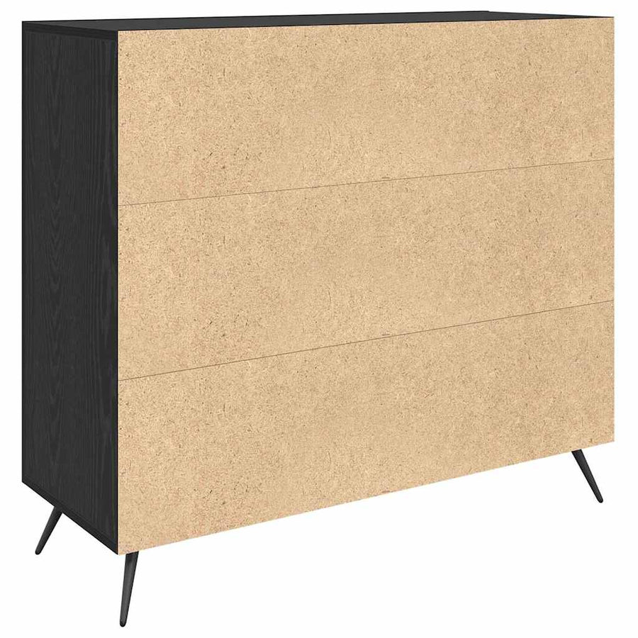 Dressoir Zwart 90 x 34 x 80 cm Bewerkt hout
