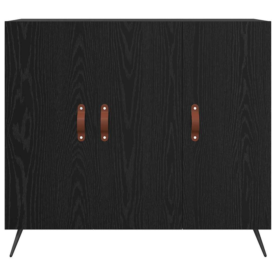 Dressoir Zwart 90 x 34 x 80 cm Bewerkt hout