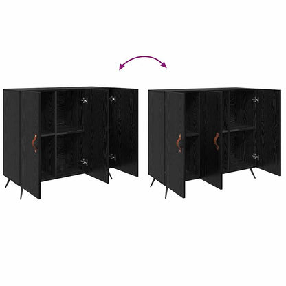 Dressoir Zwart 90 x 34 x 80 cm Bewerkt hout