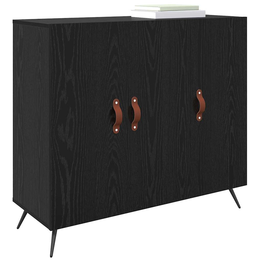 Dressoir Zwart 90 x 34 x 80 cm Bewerkt hout
