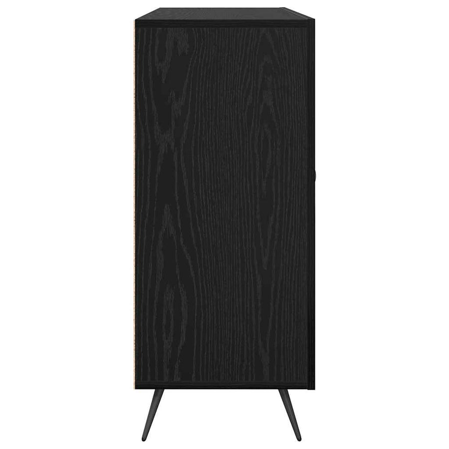 Dressoir Zwart 90 x 34 x 80 cm Bewerkt hout