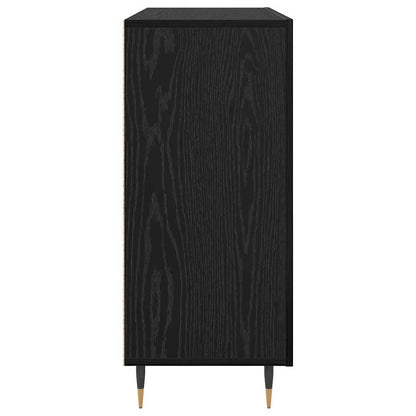 Dressoir Zwart Eiken 90 x 34 x 80 cm Bewerkt hout