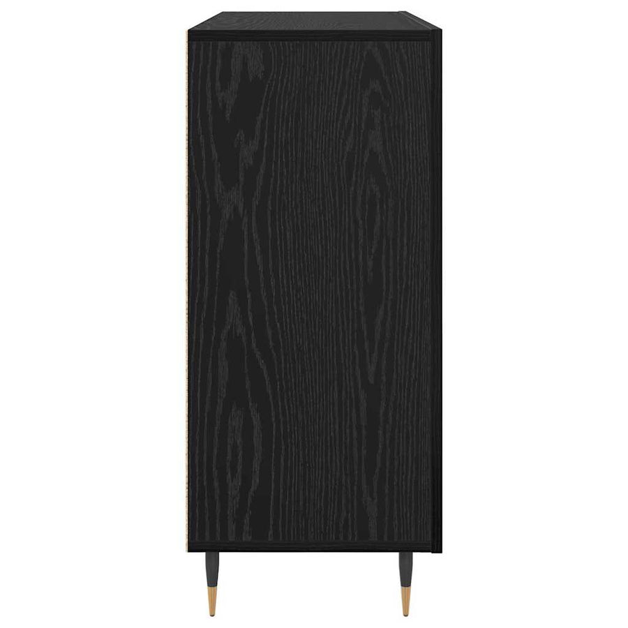 Dressoir Zwart Eiken 90 x 34 x 80 cm Bewerkt hout