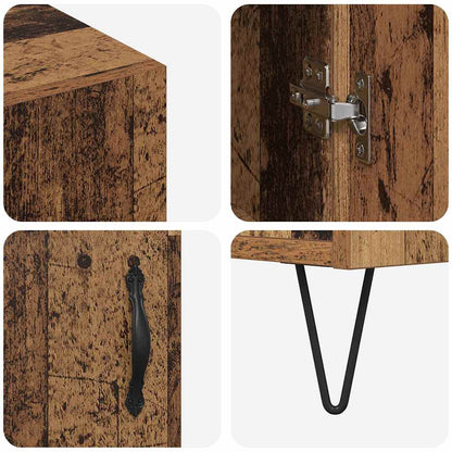 Dressoir Oudhout 90 x 32,5 x 80 cm Bewerkt hout