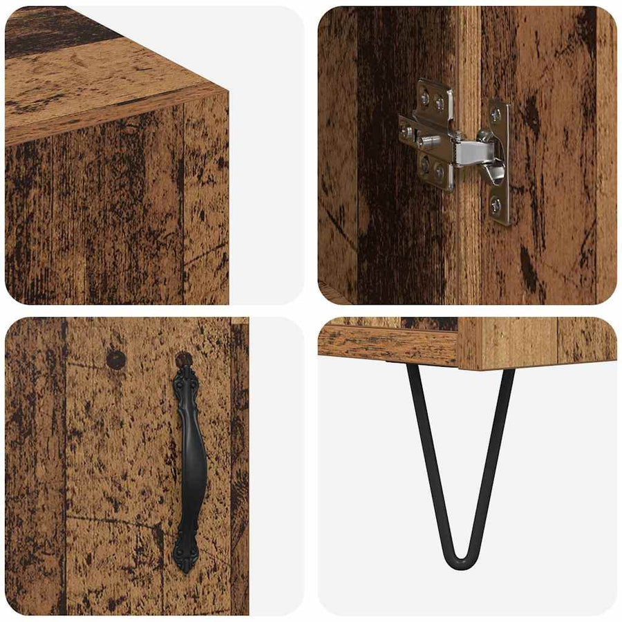 Dressoir Oudhout 90 x 32,5 x 80 cm Bewerkt hout