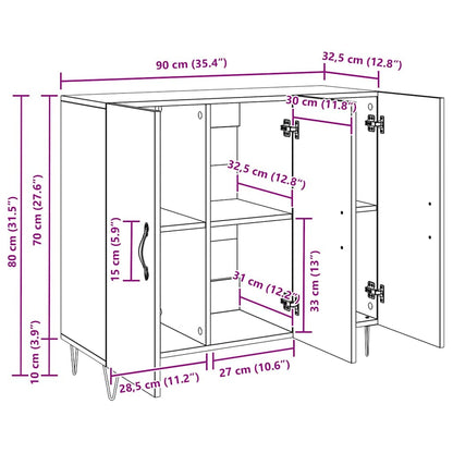 Dressoir Artisan Eiken 90 x 32,5 x 80 cm Bewerkt hout