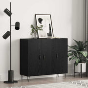 Dressoir zwart eiken 90x32,5x80 cm