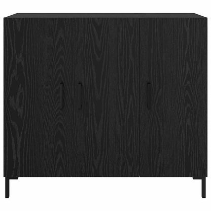 Dressoir Zwart Eiken 90 x 34 x 80 cm Bewerkt hout