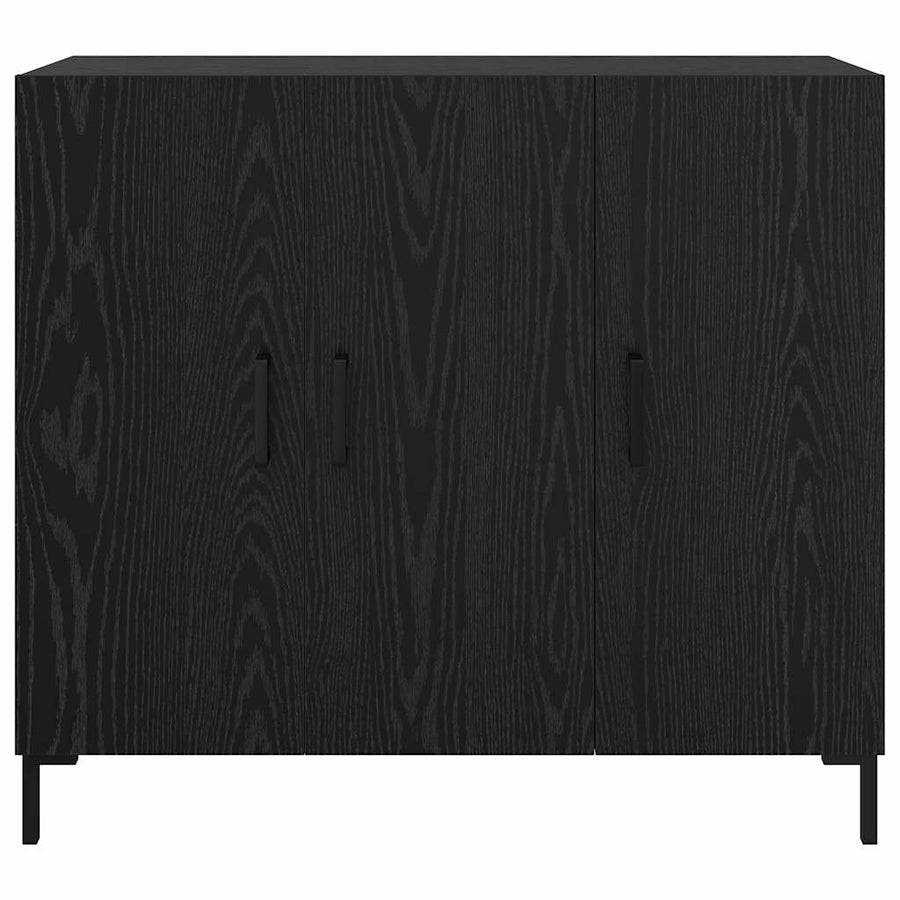 Dressoir Zwart Eiken 90 x 34 x 80 cm Bewerkt hout
