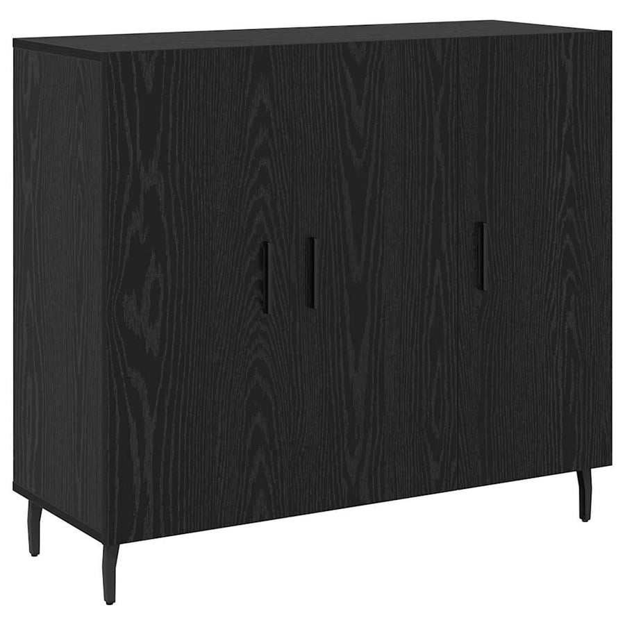 Dressoir Zwart Eiken 90 x 34 x 80 cm Bewerkt hout