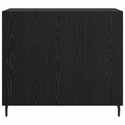 Dressoir Zwart Eiken 90 x 34 x 80 cm Bewerkt hout