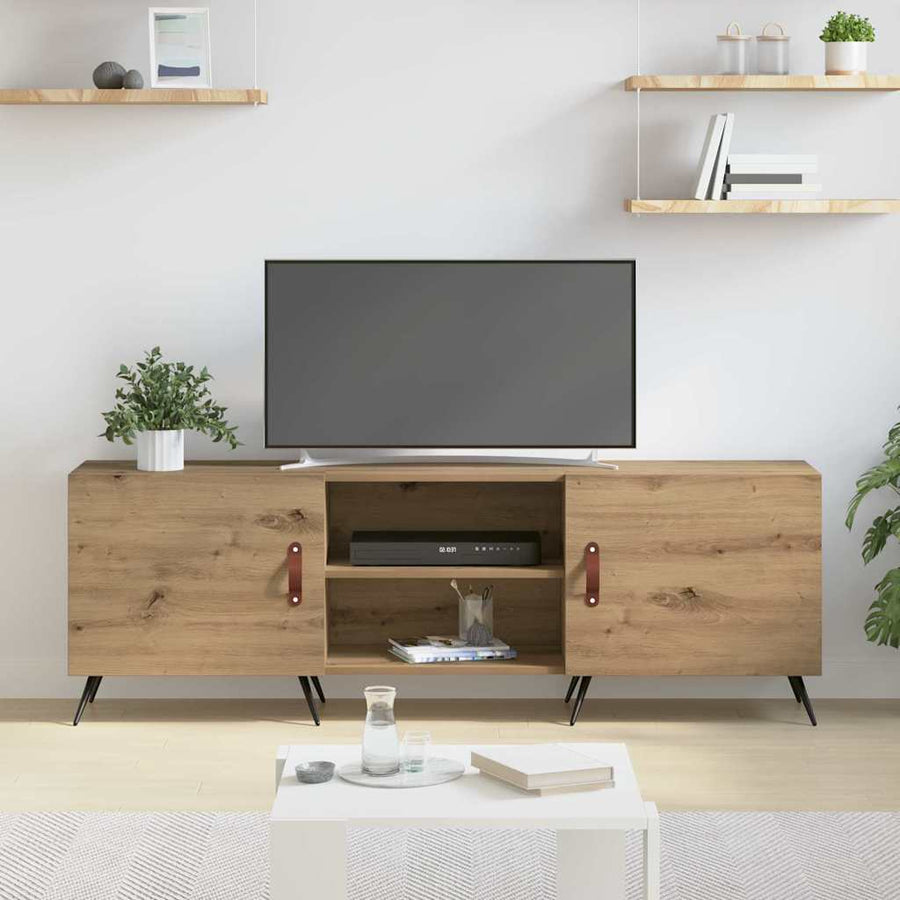 TV-kast artisanaal eikenkleurig 150 x 30 x 50 cm Bewerkt hout