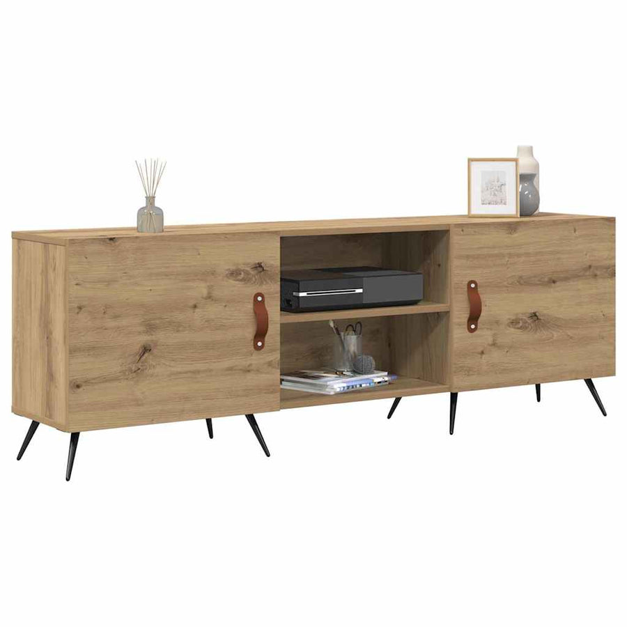 TV-kast artisanaal eikenkleurig 150 x 30 x 50 cm Bewerkt hout