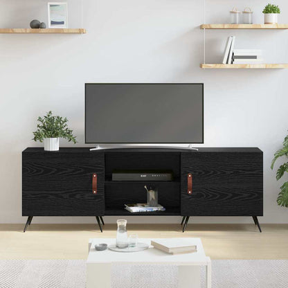 TV-kast Zwart eiken 150 x 30 x 50 cm Bewerkt hout
