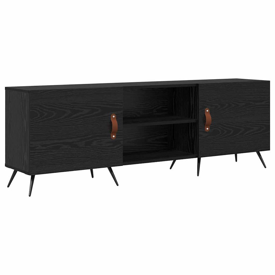 TV-kast Zwart eiken 150 x 30 x 50 cm Bewerkt hout