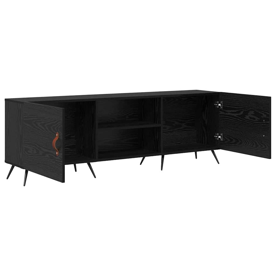 TV-kast Zwart eiken 150 x 30 x 50 cm Bewerkt hout
