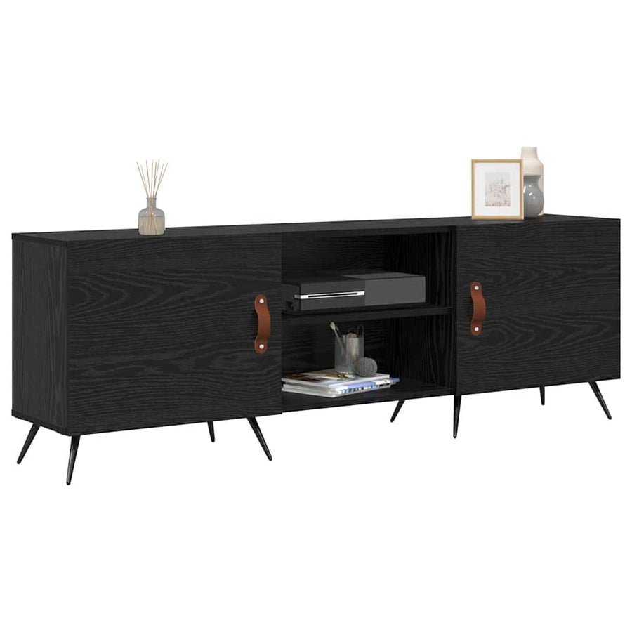 TV-kast Zwart eiken 150 x 30 x 50 cm Bewerkt hout