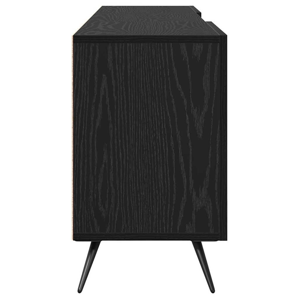 TV-kast Zwart eiken 150 x 30 x 50 cm Bewerkt hout