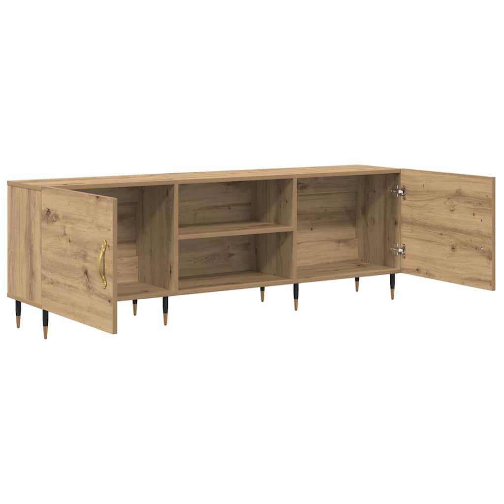TV-kast artisanaal eikenkleurig 150 x 30 x 50 cm Bewerkt hout