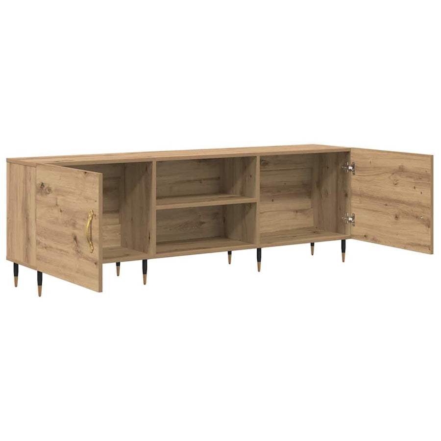 TV-kast artisanaal eikenkleurig 150 x 30 x 50 cm Bewerkt hout