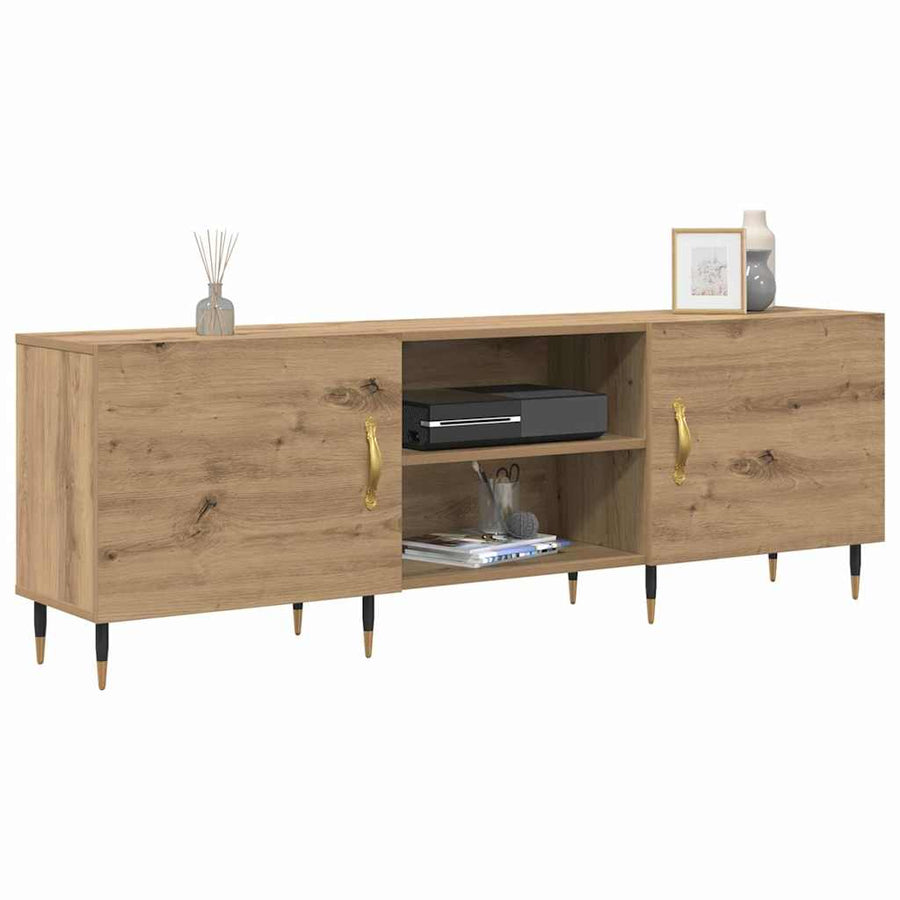 TV-kast artisanaal eikenkleurig 150 x 30 x 50 cm Bewerkt hout