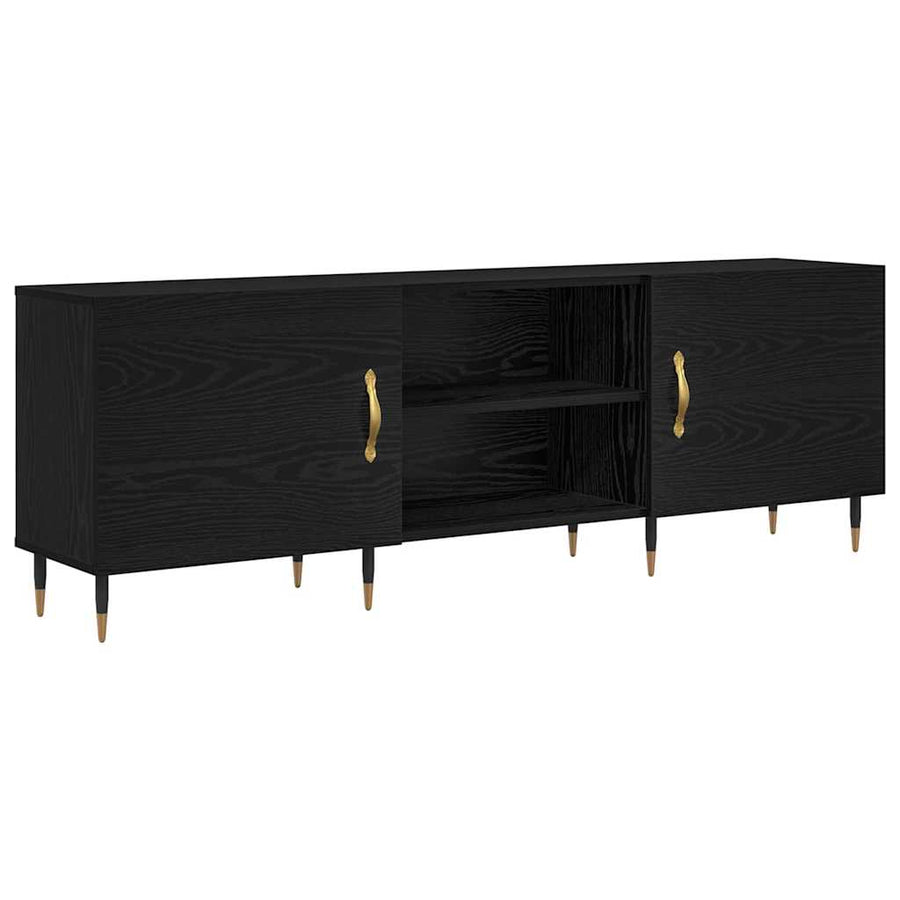 TV-kast Zwart eiken 150 x 30 x 50 cm Bewerkt hout