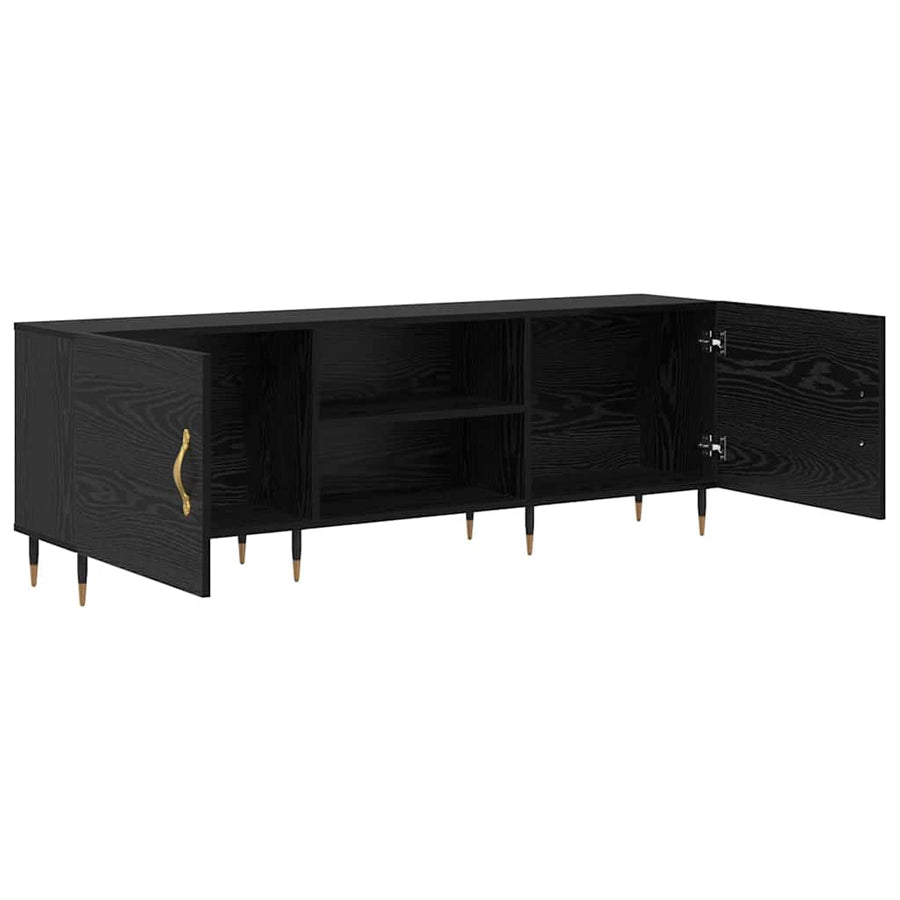 TV-kast Zwart eiken 150 x 30 x 50 cm Bewerkt hout