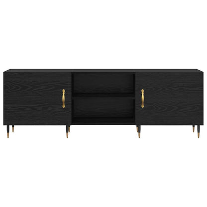 TV-kast Zwart eiken 150 x 30 x 50 cm Bewerkt hout