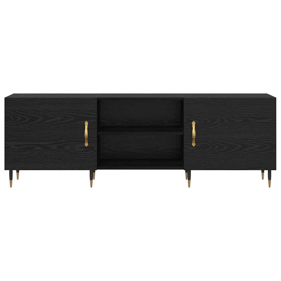 TV-kast Zwart eiken 150 x 30 x 50 cm Bewerkt hout