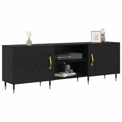 TV-kast Zwart eiken 150 x 30 x 50 cm Bewerkt hout