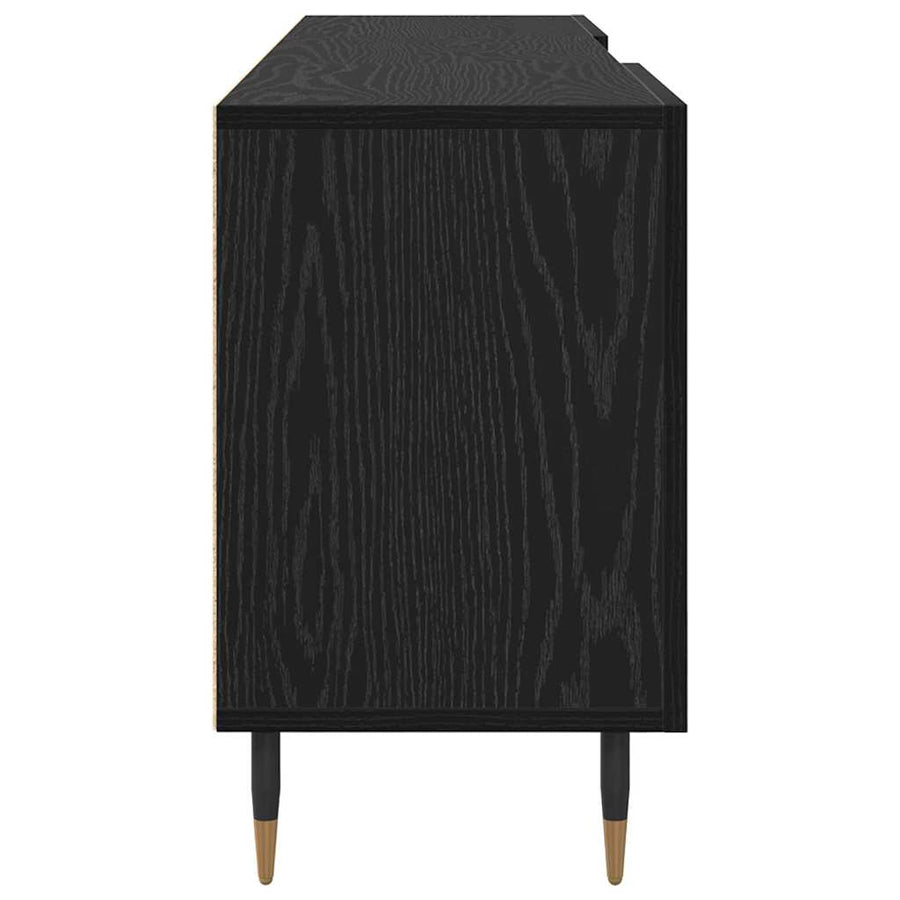 TV-kast Zwart eiken 150 x 30 x 50 cm Bewerkt hout