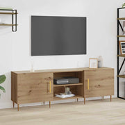 TV-kast 150x30x50 cm bewerkt hout artisanaal eiken