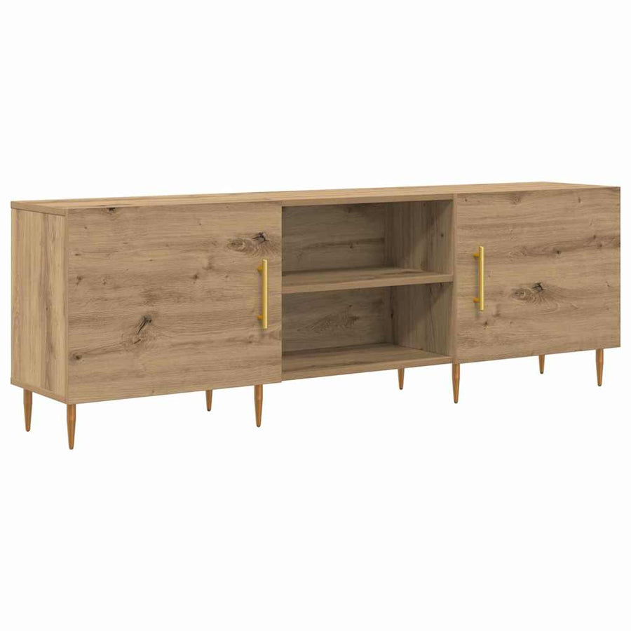 TV-kast artisanaal eikenkleurig 150 x 30 x 50 cm Bewerkt hout