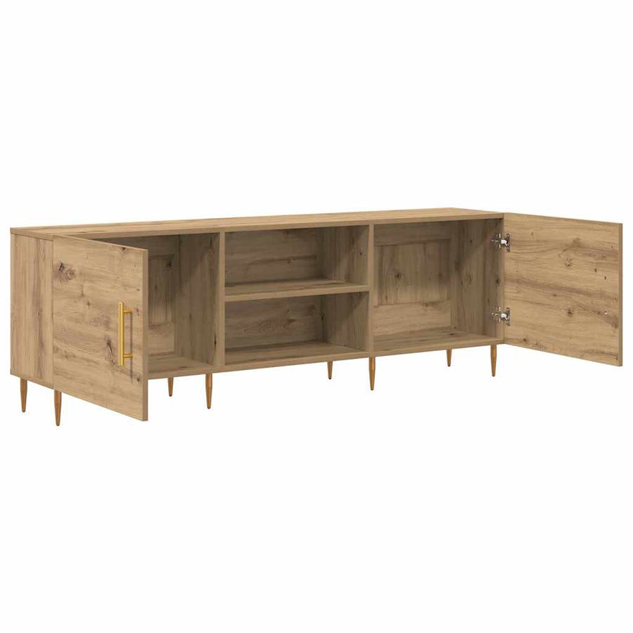 TV-kast artisanaal eikenkleurig 150 x 30 x 50 cm Bewerkt hout