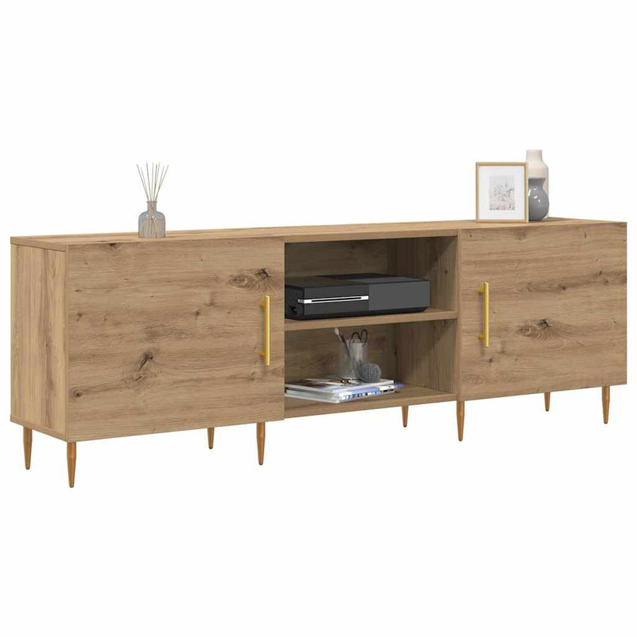TV-kast artisanaal eikenkleurig 150 x 30 x 50 cm Bewerkt hout