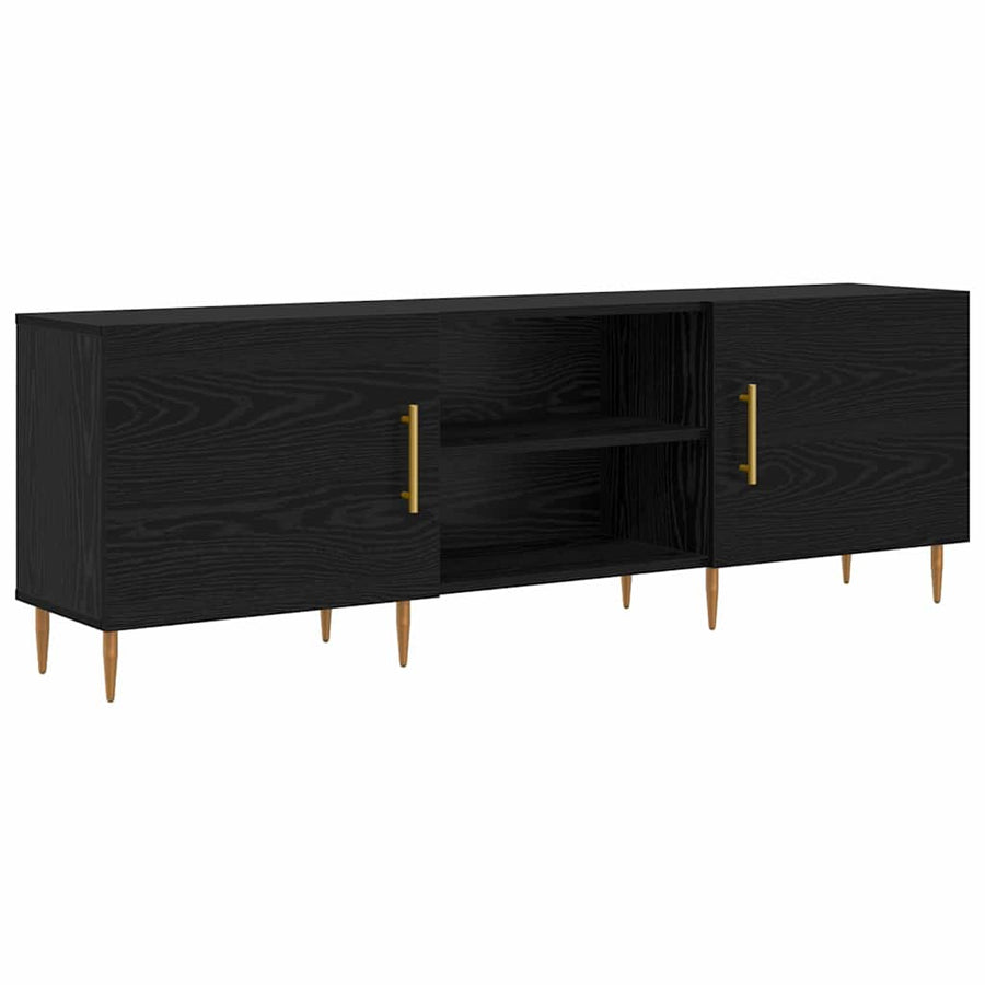 TV-kast Zwart eiken 150 x 30 x 50 cm Bewerkt hout