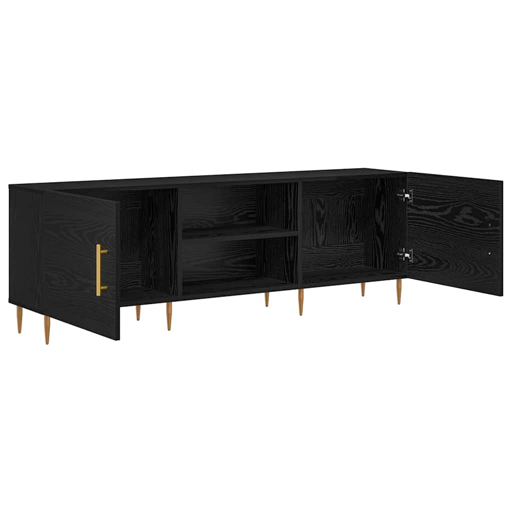 TV-kast Zwart eiken 150 x 30 x 50 cm Bewerkt hout