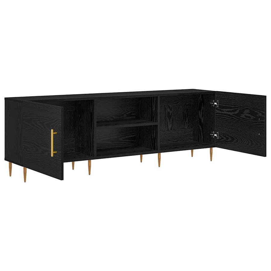TV-kast Zwart eiken 150 x 30 x 50 cm Bewerkt hout