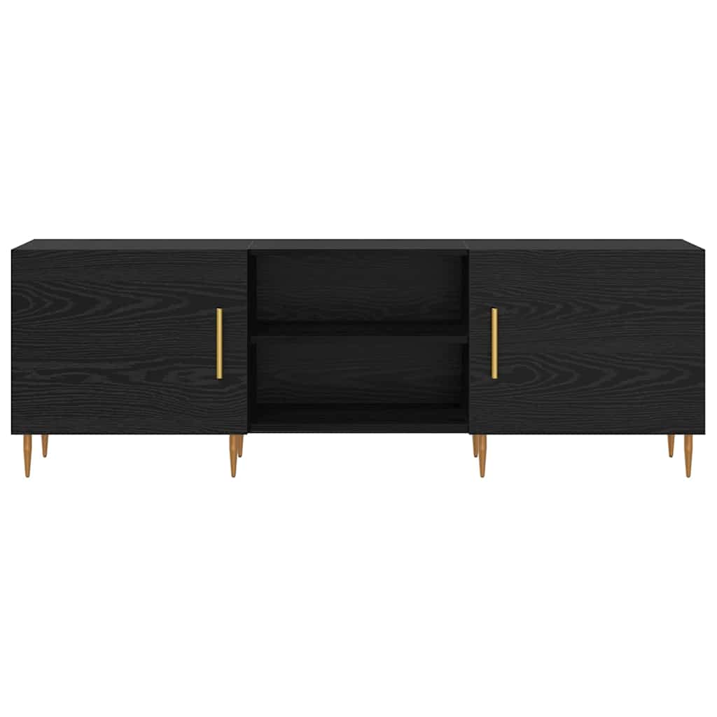 TV-kast Zwart eiken 150 x 30 x 50 cm Bewerkt hout