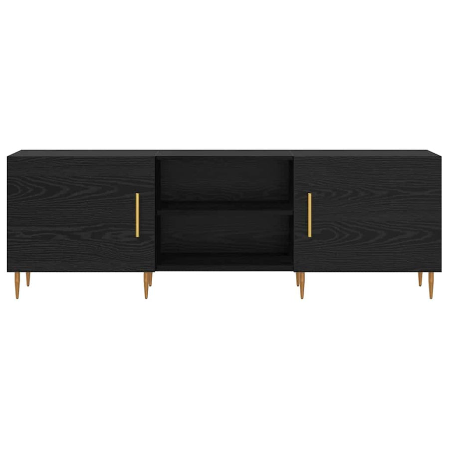 TV-kast Zwart eiken 150 x 30 x 50 cm Bewerkt hout