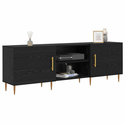 TV-kast Zwart eiken 150 x 30 x 50 cm Bewerkt hout