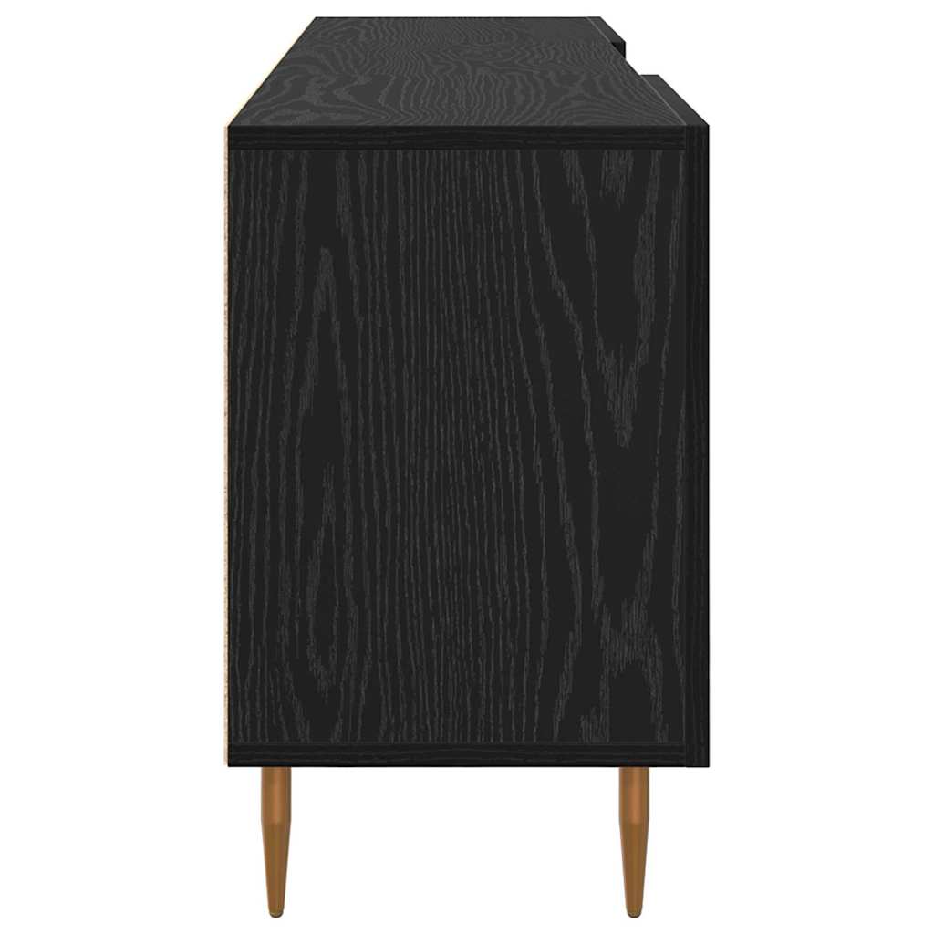 TV-kast Zwart eiken 150 x 30 x 50 cm Bewerkt hout