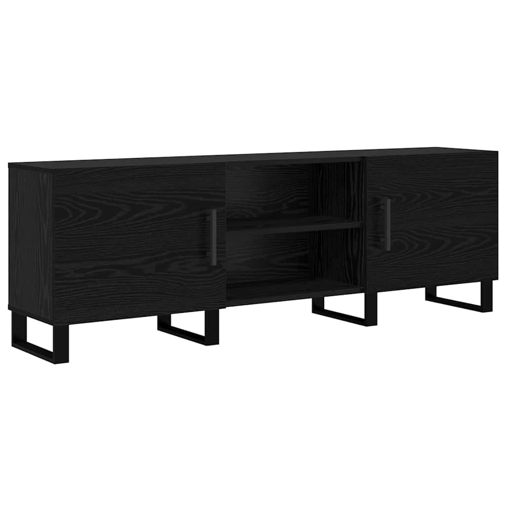 TV-kast Zwart Eiken 150 x 30 x 50 cm Bewerkt hout