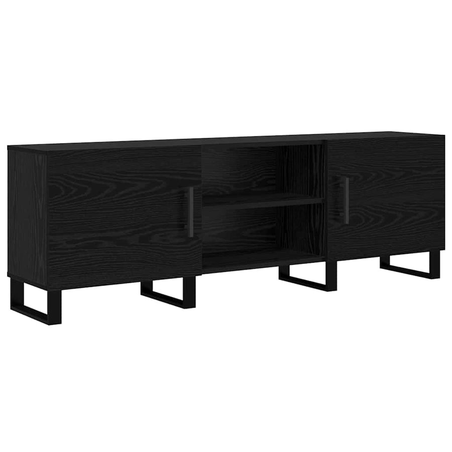 TV-kast Zwart Eiken 150 x 30 x 50 cm Bewerkt hout