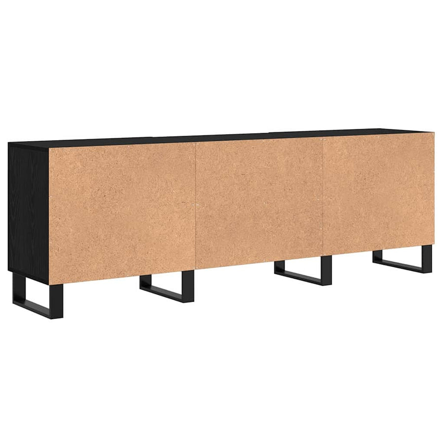 TV-kast Zwart Eiken 150 x 30 x 50 cm Bewerkt hout