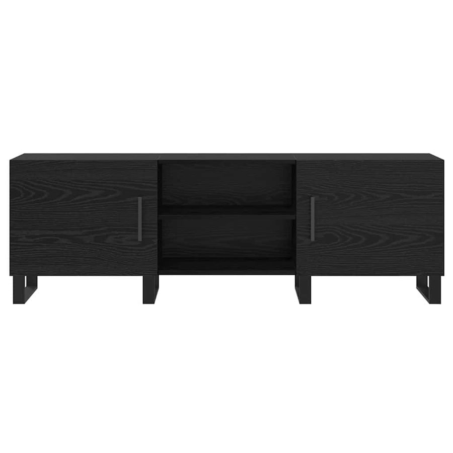 TV-kast Zwart Eiken 150 x 30 x 50 cm Bewerkt hout