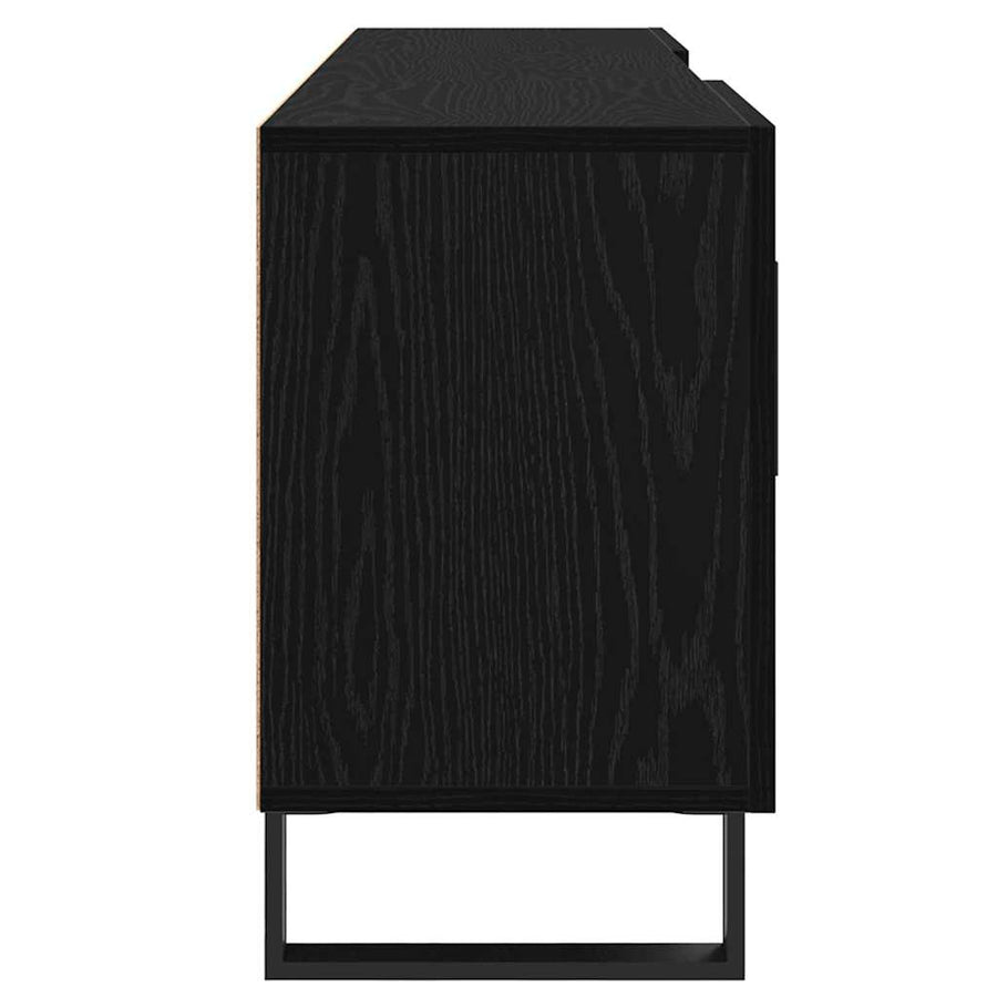 TV-kast Zwart Eiken 150 x 30 x 50 cm Bewerkt hout