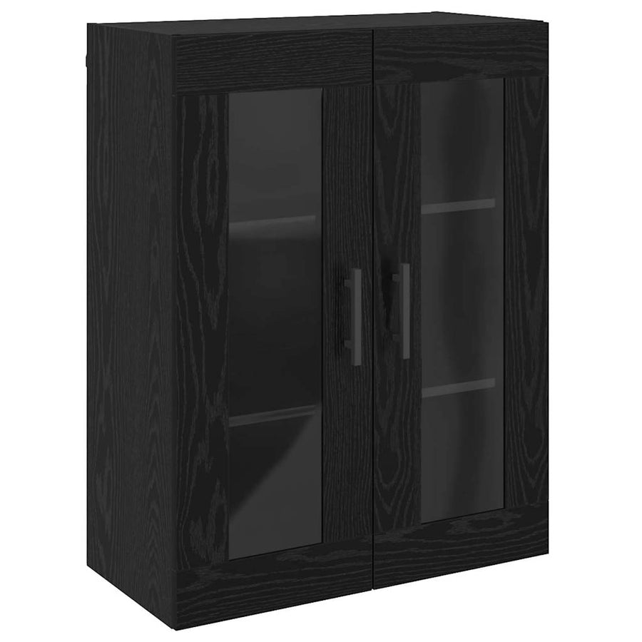 Wandkast met plank Zwart eiken 69.5 x 34 x 90 cm Bewerkt hout